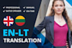 translate from english into lithuanian