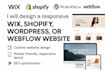 design shopify, wix, wordpress, or webflow website