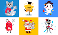 create flat funny cartoon character mascot