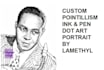 draw ink and pen realistic pointillism portrait