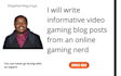 write informative video gaming blog posts from an online gaming nerd