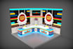 create stage and render exhibit stand, booth, kiosk ,office interior