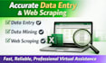 do accurate data entry, data mining and web scraping as your VA