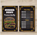 create a professional restaurant menu