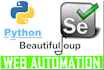 do web automation using selenium,beautifulsoup