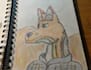 hand draw a canine furry character