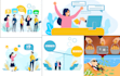 design flat illustration for your website and facebook ads
