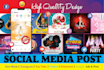 design branded social media posts, videos, ads, and banners