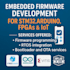 develop firmware for stm32, arduino, esp32, fpga, and iot