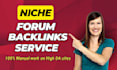 create high quality niche forum backlinks for your website