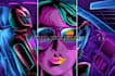 do 80s vaporwave synthwave cyberpunk illustration t shirt design