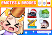 create custom kick, youtube, twitch emotes, discord emoji, and sub badges