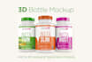 put your pills label on a 3d realistic bottle