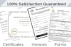 create professional certificate, form,invoice in word,pdf and ms excel