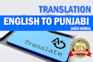 translate hindi, punjabi, english