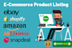 do ebay, amazon, shopify product listings with SEO and data entry