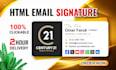 design HTML email signature with animated logo for business