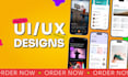 design website or mobile app ui ux mock up in figma or adobe xd