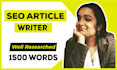 be your 1500 words seo article writer for blog and website