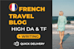 write and publish french guest post on high da travel blogs