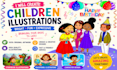 illustrate cute children storybook illustrations in colourful cartoon style