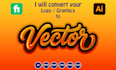 vectorize, redraw, and convert logo or graphic to scalable vector svg or ai file