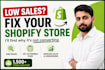 audit and review your shopify store to increase conversion rate