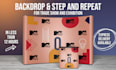 design backdrop, step and repeat banner for trade show booth