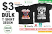 do bulk t shirt designs for merch by amazon spreadshirt