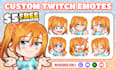 draw custom chibi emotes for twitch, discord, kick, youtube