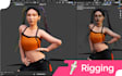 3d character rigging for game, animation on blender