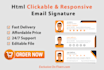 do HTML, clickable, editable, mobile friendly email signature