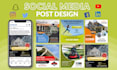 design facebook, instagram, youtube banners, ads, posts, or thumbnail