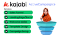 set up kajabi, activecampaign automation, form, landing page