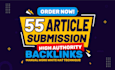 do 55 article submissions off page seo contextual backlinks