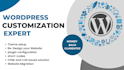 do website customization, install wordpress, and theme setup