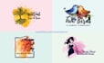 design modern watercolor feminine logo