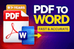 convert PDF to word or excel with ocr for scanned files