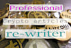 manually rewrite a cryptocurrency news article