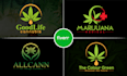 do unique cannabis  marijuana hemp oil weed logo