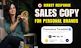 do sales copy and content writing for your personal brand