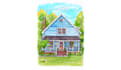 hand draw architectural  sketches of buildings exterior views with watercolor