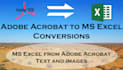 convert from an acrobat PDF file to ms excel