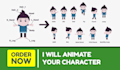 turn your still character design to 2d cartoon animation