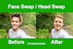do face swap, face change or head swap in photoshop and ai