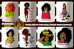 do african american character and tsirt mugs bags design