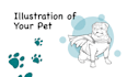 create a black and white line illustration design for your pet