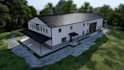 create barndominium and pole barn floor plan and visuals