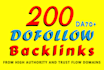 do 250 SEO backlinks domain authority for website