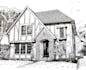 draw a detailed ink sketch of a house or building